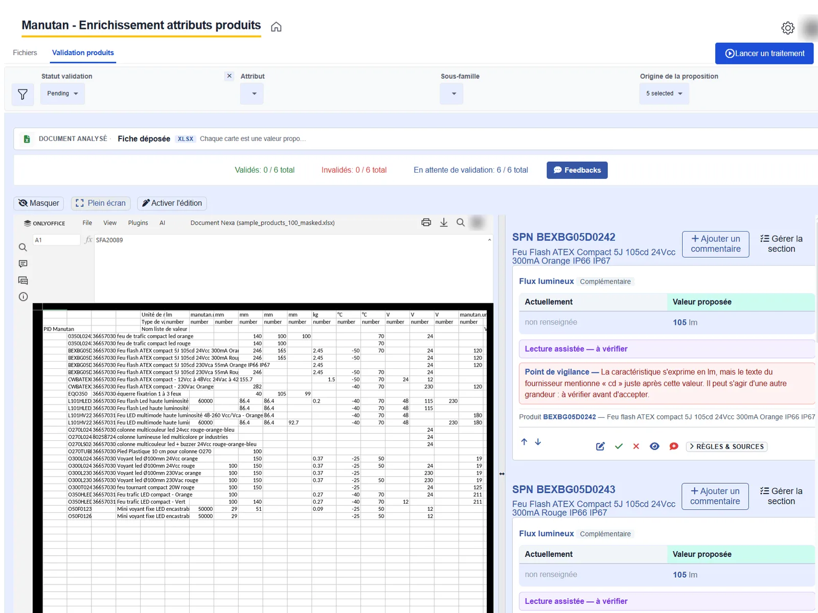 Enrichissement des attributs produits Manutan